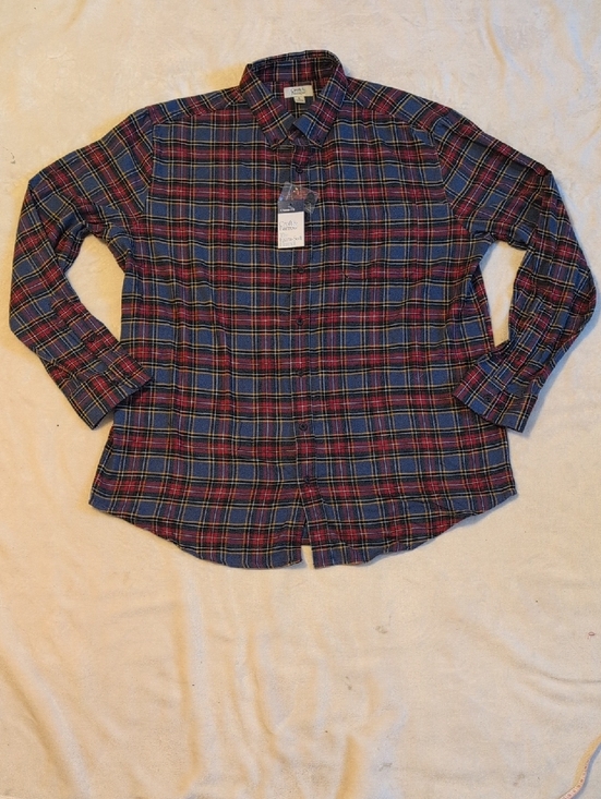 Club Room Other - Croft & Barrow Men's Red, Blue, Yellow Plaid Long-Sleeve Button-Down Shirt XL